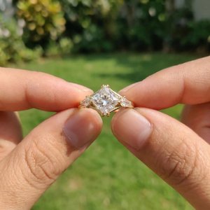Anillo Ajustable de Plata de Ley 925 con Diamante Cultivado en Laboratorio, Joyería Elegante con Incrustaciones de Piedras Brillantes, Regalo de Moda - Product Image 2