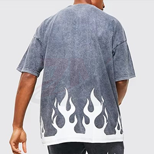 Camiseta de algodón suave con estampado acid wash estilo streetwear, camiseta gráfica de moda urbana, venta al por mayor de camisetas acid wash para hombre - Product Image 3