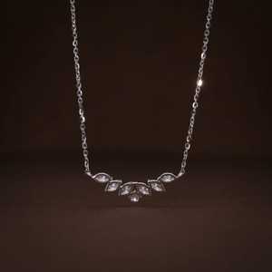 Collar con Colgante de Diamante Cultivado en Laboratorio de Oro Blanco de 14K, 1.05 CT, Certificado IGI, Corte Marquesa, Regalo de Compromiso Vintage para Mujer - Product Image 2