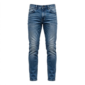 Jeans en denim délavé pour homme, coupe droite, taille mi-haute, en coton, décontracté, séchage rapide, écologique, respirant, avec poches, personnalisable - Product Image 3