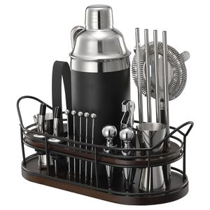 Set da Cocktail in Acciaio Inox da 23 Pezzi con Supporto in Bambù, Kit da Barman per Martini e Logo Laser, Include Cucchiaio Miscelatore e Mud - Product Image 1