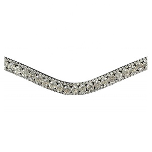 3-Row <b>Crystal</b> Bling Brow Band for Horses Multi-Color Leather <b>Accessory</b> with Hot Look - Product Image 1