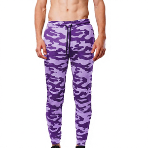 Men's Camouflage Print Sweatpants Elastic Waist Drawstring Casual Breathable Midweight Cotton <b>Spandex</b> <b>Pants</b> - Product Image 5