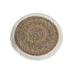 Napperons ronds sophistiqués en jonc de mer, tapis de table en fibres tissées, sous-plats en paille naturelle pour une dégustation haut de gamme à la maison - Product Image 2