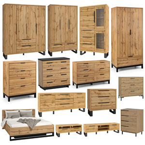 Meuble TV moderne de luxe en bois massif de style nordique avec tiroirs de rangement et étagères ouvertes pour salon, chambre et maison de campagne - Product Image 6