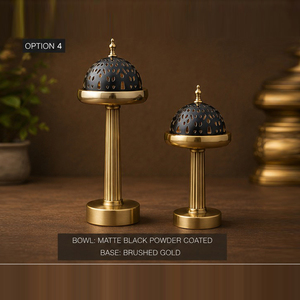 Elegante Juego de Incensario Verde Salvia sobre Pilares Acanalados y Cúpulas Perforadas Color Crema, Hermoso Estilo Moderno para Decoración del Hogar - Product Image 3