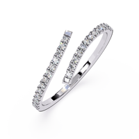 Bague ajustable en moissanite à coupe ouverte, avec pierres mélangées ovales et rondes, pour mariage, fête ou cadeau
