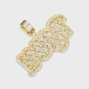 จี้เคลือบอีนาเมล จี้ฮิปฮอป เงินแท้ 925 จี้ประดับเพชร VVS มอยส์ซาไนต์ทรงบาแกตต์ จี้อักษรย่อ จี้สั่งทำพิเศษ - Product Image 4