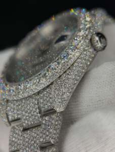 นาฬิกาเพชร Ice Look Jewelry รุ่น Unisex ขนาด 41 มม. ตัวเรือนสแตนเลส กระจกแซฟไฟร์ ระบบอนาล็อก เครื่องกล หรูหรา แฟชั่น ประดับด้วยโมอิสซาไนต์ - Product Image 6