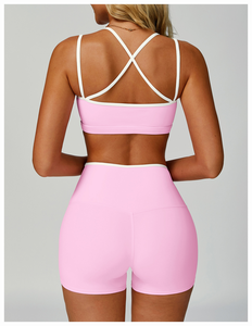 Wholesale Supply <b>Womens</b> XXL Yoga Fitness Wear Sets High Quality Custom Spandex Sleeveless Shorts Breathable Moisture Wicking - Product Image 4