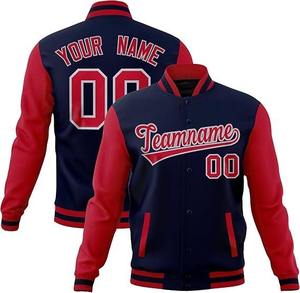 Nuevo diseño, Chaqueta Varsity Letterman Vintage Personalizada Negra y Roja con Cierre Completo para Hombre y Mujer - Product Image 4