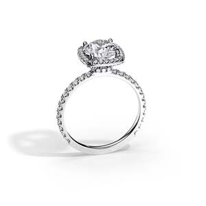 Women's 14K Gold Round Brilliant Cut Diamond Engagement Ring Prong Setting floral Style - Product Image 4