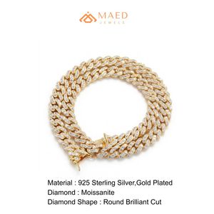 Chaîne cubaine en moissanite, chaîne tennis sertie de pierres, collier hip-hop, chaîne de mode, bijoux de luxe dorés, NYC - Product Image 6