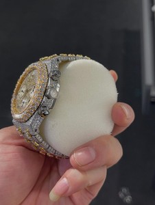 Reloj Mecánico Iced Moissanite con Esfera de Acero Inoxidable, Cristal de Zafiro Analógico, Cronógrafo de Lujo, Unisex, con Cierre de Pulsera Personalizado - Product Image 5