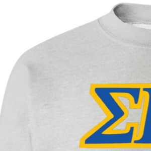 Sudadera gris con estampado serigrafiado Sigma Gamma Rho para mujer, suéter gráfico de hermandad griega con cuello redondo, forro polar, personalizada, informal, universitaria - Product Image 4