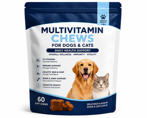 Compléments multivitaminés bio à croquer pour chiens et chats toutes races 10-en-1 – Vitamines pour animaux de compagnie OEM ODM Formule personnalisée pour l'immunité, la peau, le pelage et les articulations - Product Image 1