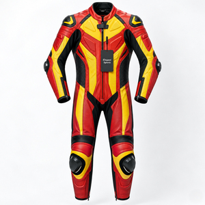 Combinaisons de course moto sur mesure en cuir, fabrication OEM ODM, haute qualité, protection intégrale du corps avec protections rigides, directement de l'usine. - Product Image 1