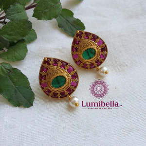 Kemp Pear Cut Stud Earrings-Trendy Hoop Style with Zircon - Product Image 3