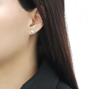 Orecchini in Acciaio Inossidabile DA328 con Zirconia Cubica Trasparente di Grado AAA Senza Placcatura - Product Image 3