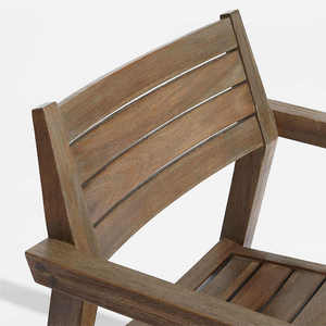<b>Stackable</b> <b>Outdoor</b> Dining <b>Chair</b> with Solid Teak Wood Seat Dark Brown Hand-Applied Oil Finish Eco-Friendly Durable & Comfortable - Product Image 5