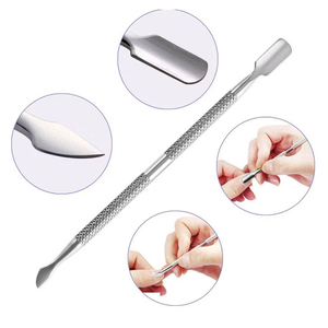 Pousse-cuticules professionnel en acier inoxydable à double extrémité, outil de manucure, prise en main confortable, soin des ongles - Product Image 3