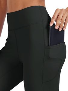 Wholesale Custom Logo Women's <b>High</b> <b>Waisted</b> Breathable Casual <b>Leggings</b> with Pockets Double Brushed Polyester Knitted Fabric - Product Image 6