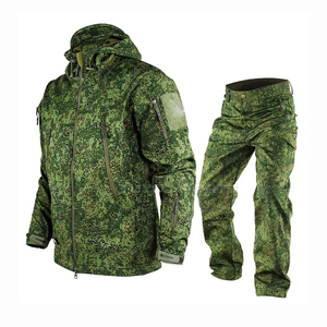 Ensemble de vêtements de chasse d'hiver pour hommes adultes, veste et pantalon imperméables en softshell solide 100% polyester, manches longues, vêtements d'extérieur - Product Image 5