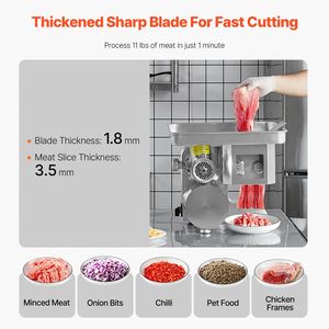 Tritacarne Elettrico da 11 Libbre/Min con Lama Affettatrice e Insaccatrice, Piastra di Macinazione in Acciaio Inossidabile e Macchina per Salsicce - Product Image 4