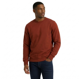 Sudadera Unisex Roja de Cuello Redondo, Corte Regular, Algodón, Estilo Casual, Color Sólido, Tejida, Invierno, Impresión Digital - Product Image 2