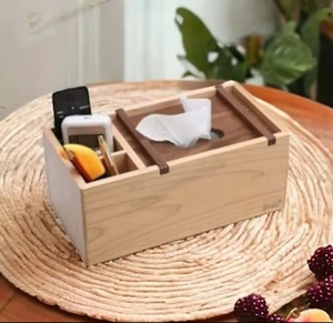 Ecowoodies, design classique, organisateur de bureau multifonctionnel durable pour la maison et le bureau, porte-boîte à mouchoirs en bois, portable - Product Image 5