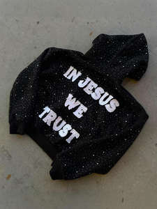 Sudadera con capucha de forro polar de invierno con pedrería de diamantes, estilo urbano, oversize, personalizada, de gran gramaje y corte holgado con cremallera para hombre, tendencia 2026 - Product Image 3