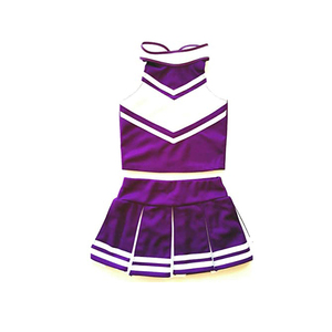 Ensemble short et jupe de cheerleading en polyester imprimé par sublimation avec votre logo et nom d'équipe, positions logo avant/arrière, couleur unie - Product Image 2