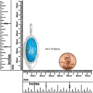 Pendentif artisanal vintage en turquoise persane en forme de crochet, en laiton plaqué argent, bijoux en pierres précieuses en gros, pour fiançailles, unisexe - Product Image 3