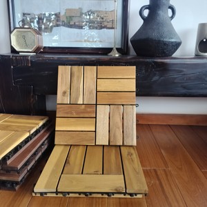 High Quality <b>Brushed</b> Dual Lock Interlocking Moisture Proof Waterproof Square Modern Outdoor <b>Decking</b> Wood Plastic Composite Deck - Product Image 2