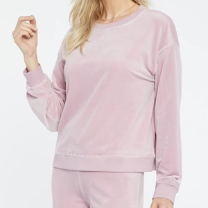 ชุดจ็อกเกอร์ผู้หญิงขายส่ง ชุดลำลองกำมะหยี่สีชมพูสุดฮิต กางเกงขายาวทรงกว้างและเสื้อท่อนบน ชุดวอร์ม ชุดออกกำลังกาย ชุดจ็อกเกอร์ผู้หญิง - Product Image 4