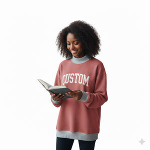 High Quality Women's Daily Wear Fleece Custom Front Solid Color <b>Turtleneck</b> Pullover Sweatshirt Oversized Heavyweight Breathable - Product Image 3