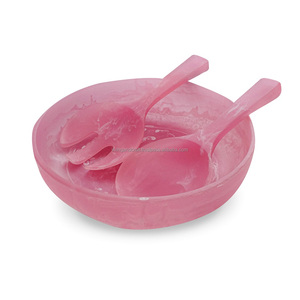 Ensemble de bols à salade en résine verte faits à la main de haute qualité, vaisselle élégante, bols de mélange de cuisine avec accessoires de service - Product Image 6