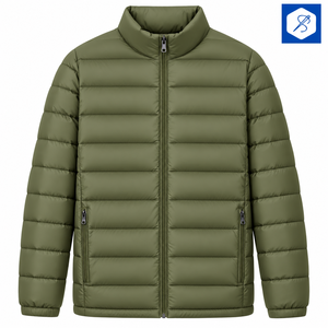 SOMBRERO SPORTS Chaqueta Acolchada Impermeable y Cortavientos para Hombre, Color Verde Oliva, Cuello Alto, Cierre de Cremallera, Estilo Casual para Invierno - Product Image 1