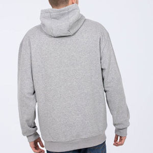 Sudadera con Capucha Gris para Hombre, Corte Regular, Algodón French Terry, Estilo Casual, Color Sólido, Diseño con Bolsillos, Ropa de Otoño - Product Image 4