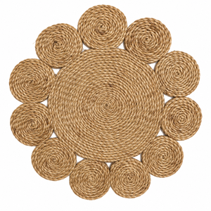 Star Hometex Handcrafted Jute Floral Modern Braided Washable Bedroom Area <b>Rug</b> Medium <b>Thickness</b> Novelty Shape Non-Slip Flat <b>Pile</b> - Product Image 2