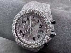 <b>Frozen</b> Crown Moissanite Diamond <b>Watch</b> for Men Premium Iced Out Quartz Analog Wrist Design Luxury Quartz Fashion Wear - Product Image 3