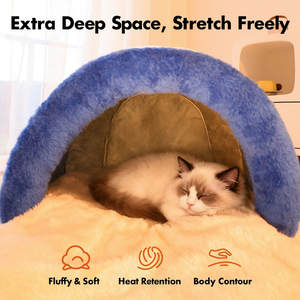 Cama para Gatos con Forma de Jarra de Leche, Cueva Cálida de Felpa para Mascotas, Nido Semi-Cerrado para Dormir en Invierno, para Perros Pequeños y Cachorros, con Cojín Suave Extraíble - Product Image 5