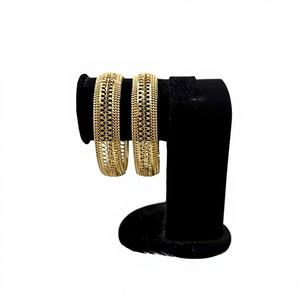 Bracelets de luxe en or massif 22 carats avec filigrane pour femmes, 15 grammes, ensemble de mariage indien traditionnel, bijoux ethniques, cadeau de fête - Product Image 1