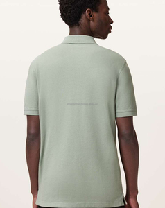 Chemise pour homme en coton 100% tricoté, tissé, uni, respirant, style golf avec logo brodé - Product Image 2
