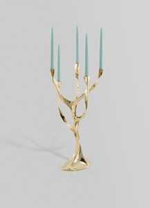 Flame Holder Golden Candelabra with <b>Twisted</b> Design for Home Decoration - Product Image 5