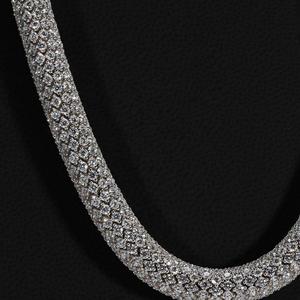 สร้อยคอคิวบันโมอิสซาไนต์สุดหรู ประดับเพชรเต็มเส้น สไตล์ฮิปฮอป สำหรับผู้ชายและผู้หญิง - Product Image 3