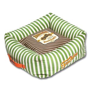 Ultra Plush Neutral Striped Designer Dog <b>Bed</b> <b>Easy</b> Wash Squared Pet <b>Bed</b> - Product Image 1