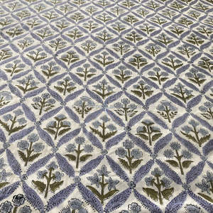 ผ้าคอตตอนพิมพ์ลายบล็อกทำจากผ้าฝ้ายสีฟ้ามะกอกเขียวมะกอกแฮนด์เมดสำหรับม่านกระเป๋าเดินทางฝาครอบกลางแจ้งสำหรับเด็กผู้ชาย - Product Image 6