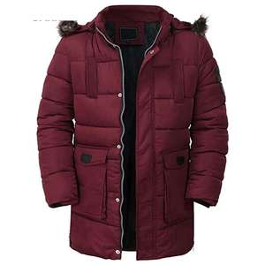 Brown Leather Hooded Parka Winter Warm <b>Long</b> <b>Puffer</b> <b>Coat</b> Canvas Outerwear Windproof Thermal Heavy Jacket Front Logo Wholesale - Product Image 3