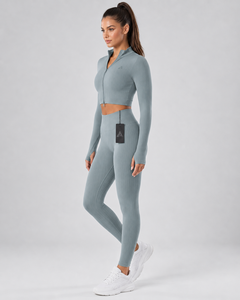 Nouvelle Collection de Vêtements de Sport Actifs 5 Pièces : Soutien-Gorge de Sport, Leggings et Veste de Yoga, Ensembles d'Entraînement pour Femmes, Tenue de Sport pour la Gym et le Fitness - Product Image 5